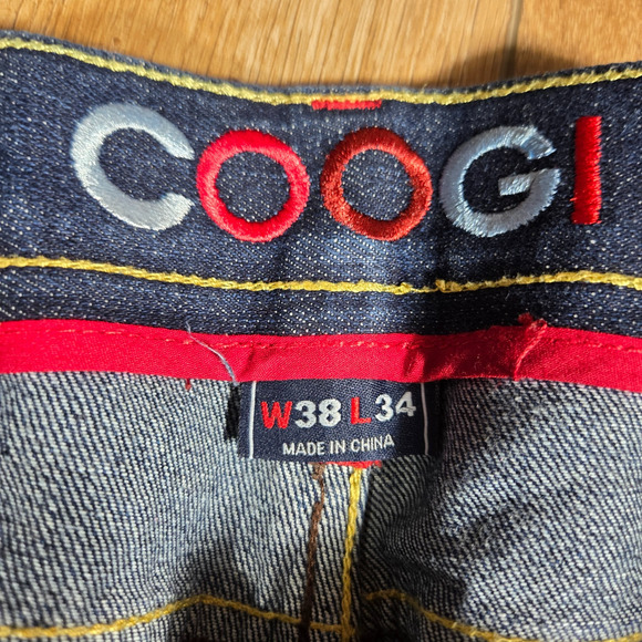Vintage Y2K Coogi Baggy Jeans 38x34 Blue Embroidered Pockets Skater Street Style - Picture 5 of 12
